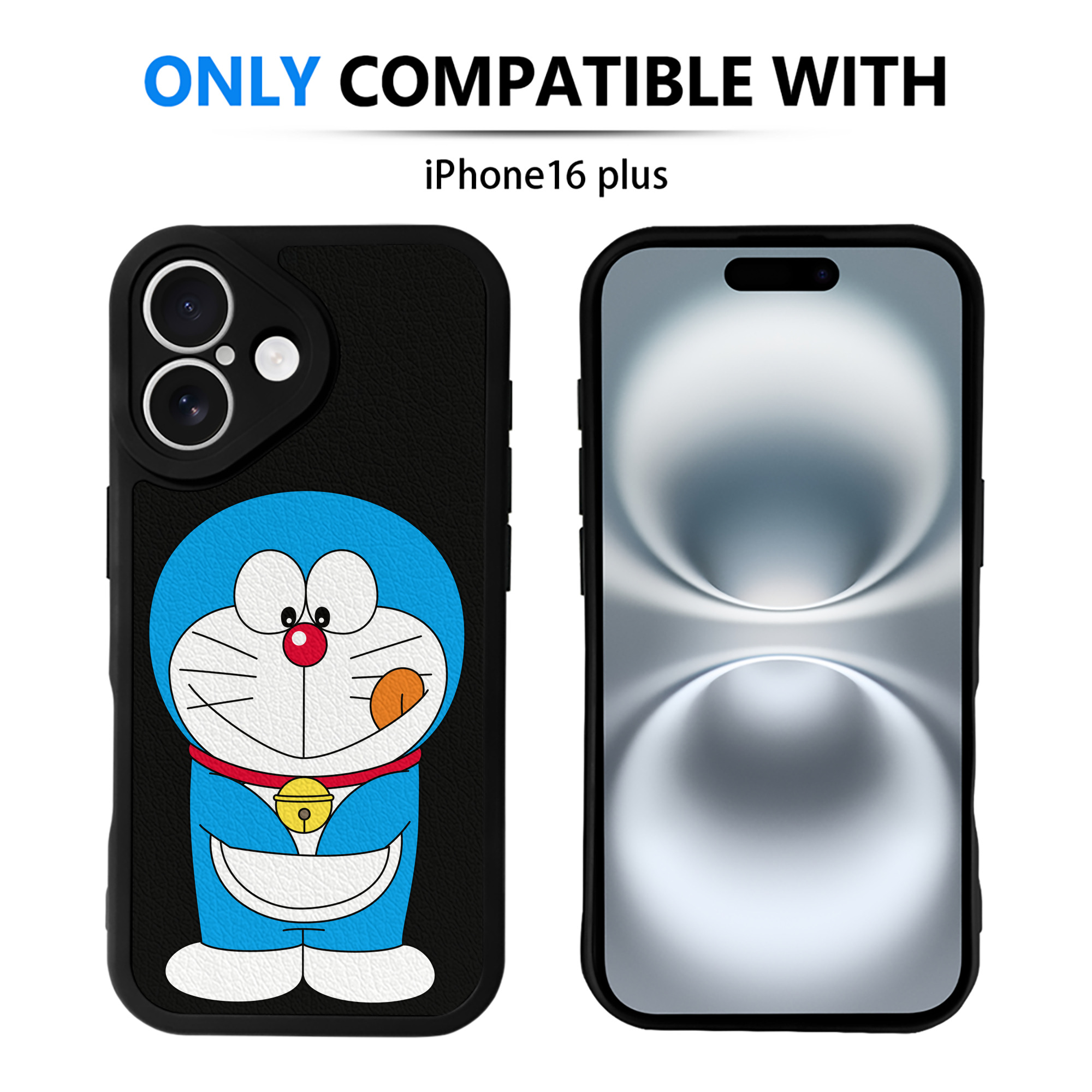 （画像用） ドラえもん Doraemon 【iPhone 16シリーズ対応】シリコンスマホケース（レザー調） 材質：シリコン
